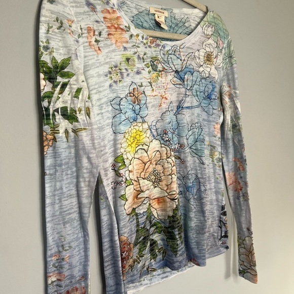 Sundance Y2K Style Floral Printed Long Sleeve Top Small - Picture 2 of 6